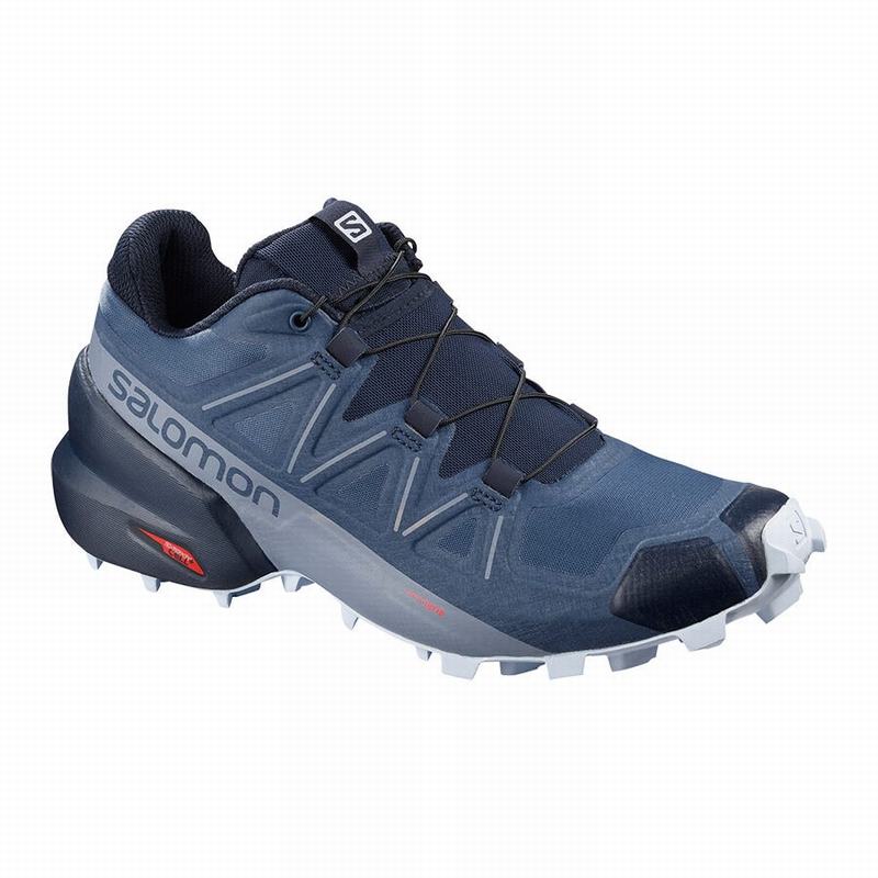 Salomon Israel SPEEDCROSS 5 WIDE W - Womens Trail Running Shoes - Navy (XYAQ-65241)